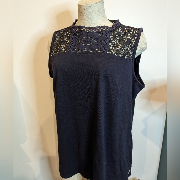 Embroidered blue cotton tank, Lane Bryant plus size 18/20 - Picture 14 of 16